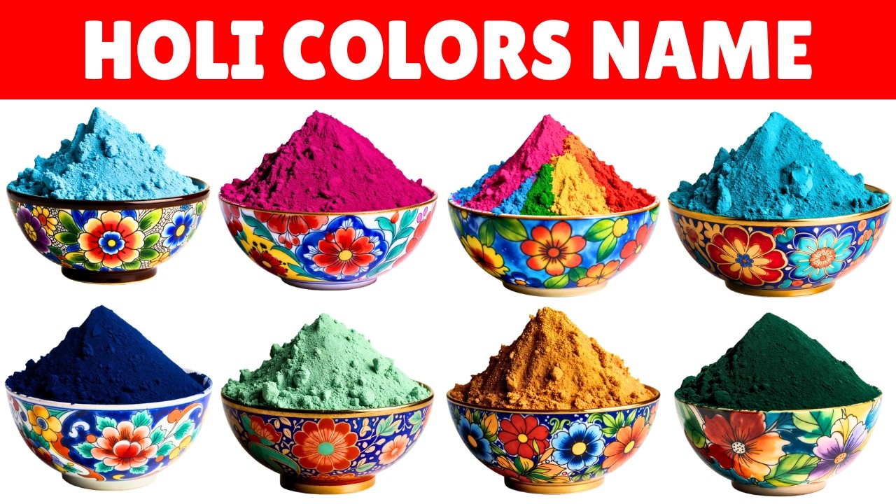 Holi Color Names in Hindi and English | होली के सभी रंगों के नाम | Colors For Kids