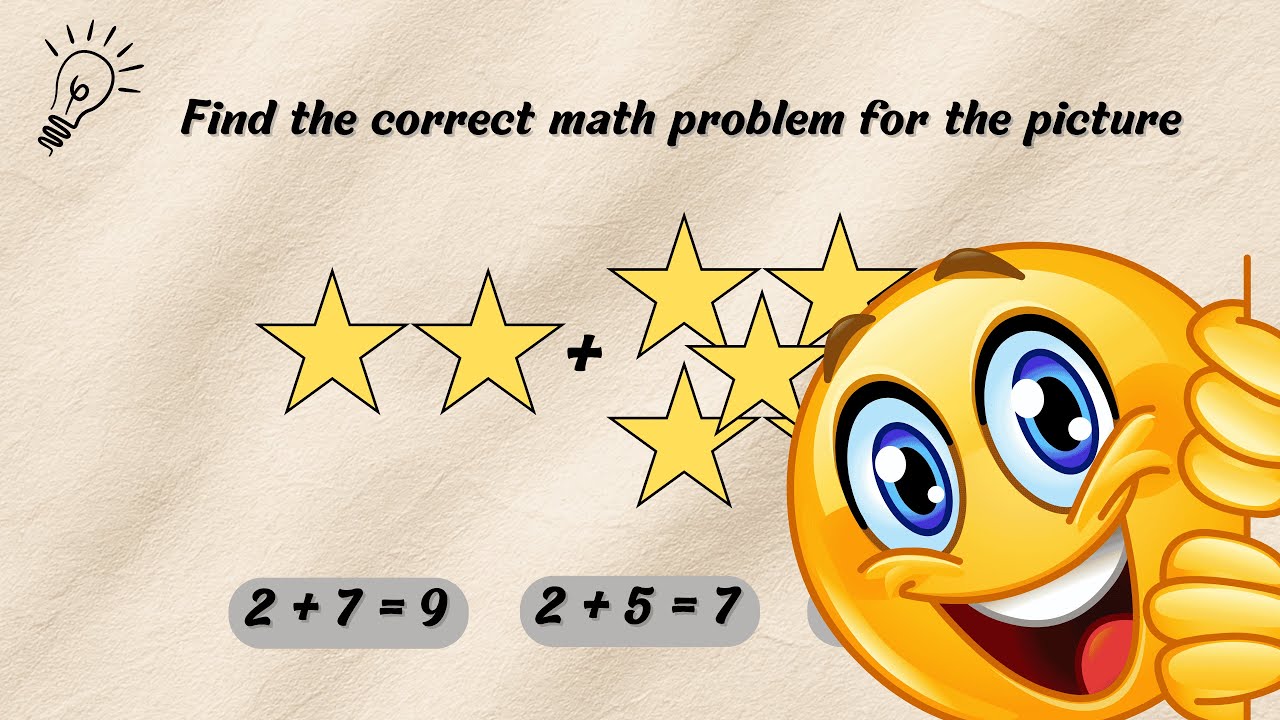 First Grade Math Quiz - Addition 1 to 10 - Find the Correct Math Problem ? Safe Place
