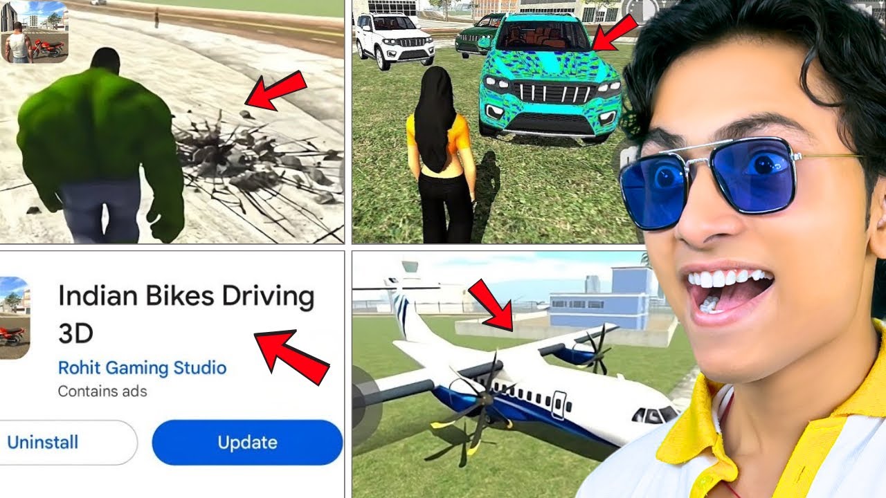 HULK New Update in INDIAN BIKES DRIVING 3D😱 BIG AEROPLANE #22