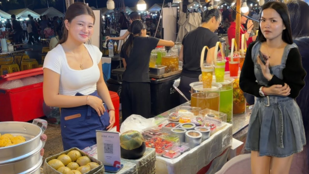 HAPPY NEW YEAR 2026! Walking Tour in CAMBODIAN Street Food - Phnom Penh at Riverside Night Market
