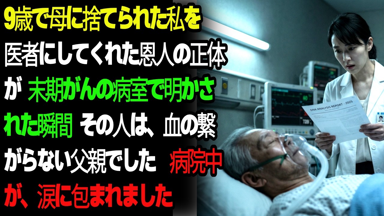 9歳で母に捨てられた私を医者にしてくれた恩人の正体が末期がんの病室で明かされた瞬間その人は、血の繋がらない父親でした病院中が、涙に包まれました