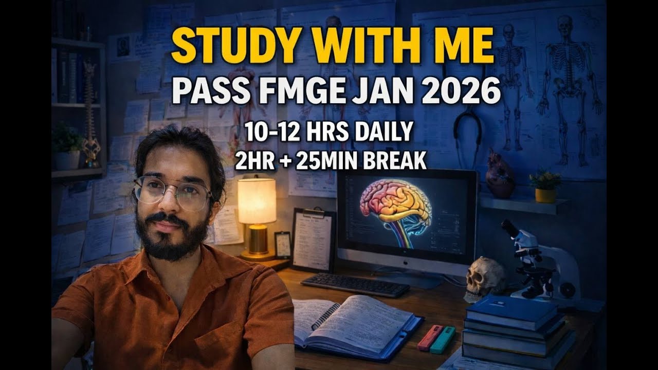 FMGE PASS ✅ LIVE STUDY WITH ME 🔴- 180 MIN | 30 Min BREAK POMODORO CHAT IN BREAK ONLY📈