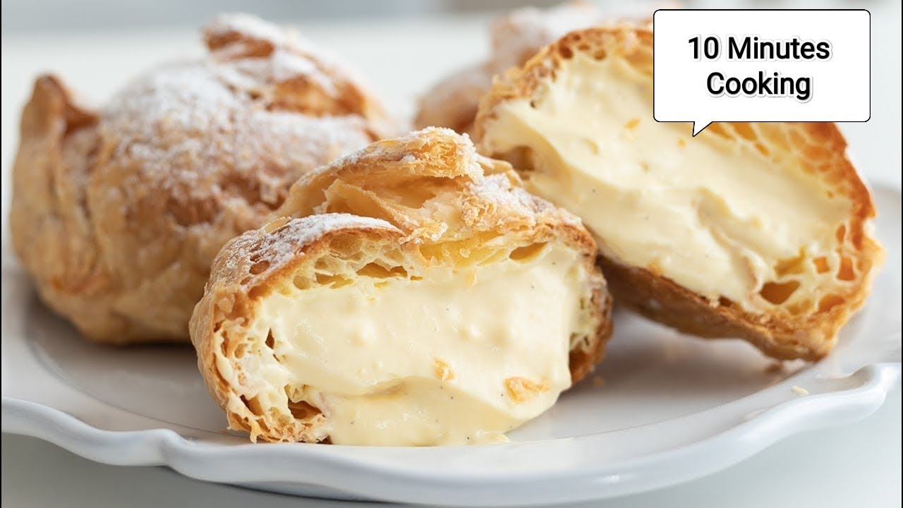 Caramel Chocolate Cream Puff | How to make cream puff ｜10 Minutes Cooking