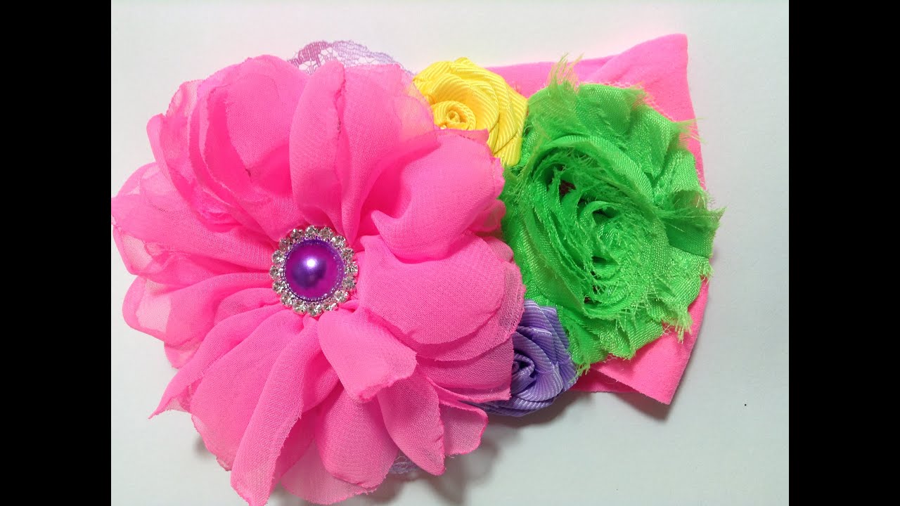 Flor de tela  de shifon  VIDEO No. 308