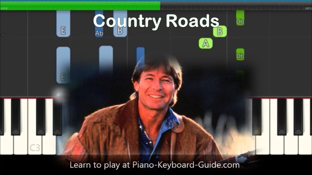 John Denver Country Roads Piano Tutorial