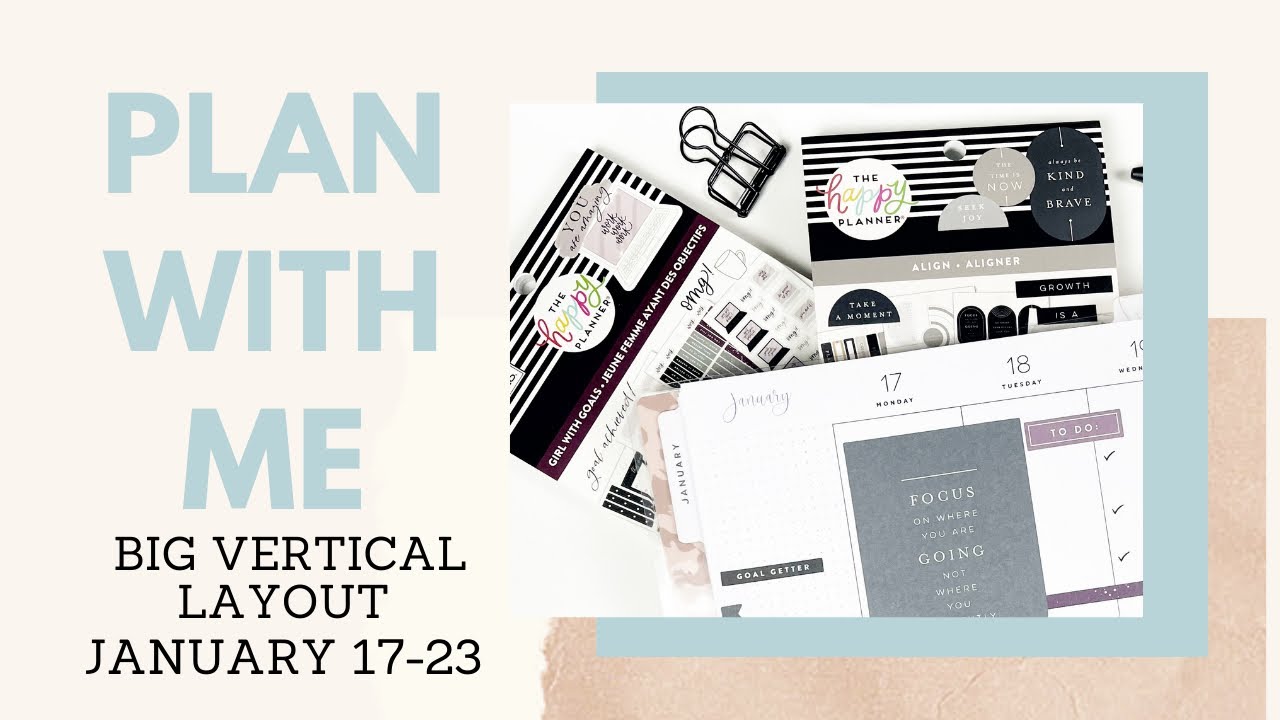 Plan with Me | Big Vertical Layout Happy Planner