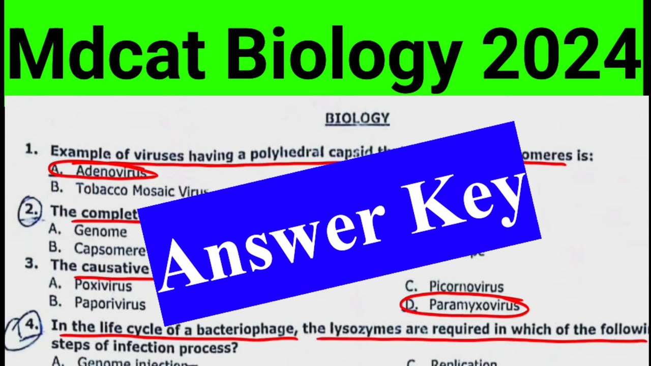 mdcat biology key mdcat 2024 answer key mdcat 2024 latest news
