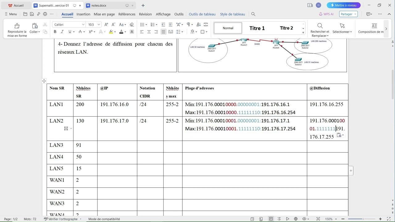 Exercice VLSM 01
