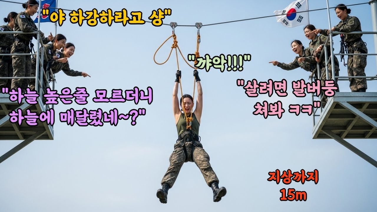 “살고 싶으면 발버둥 쳐라” 조롱하며 15m 레펠 하강대에 여군을 매단 선임들  그녀가 밧줄을 풀자 드러난 충격적인 반전의 정체