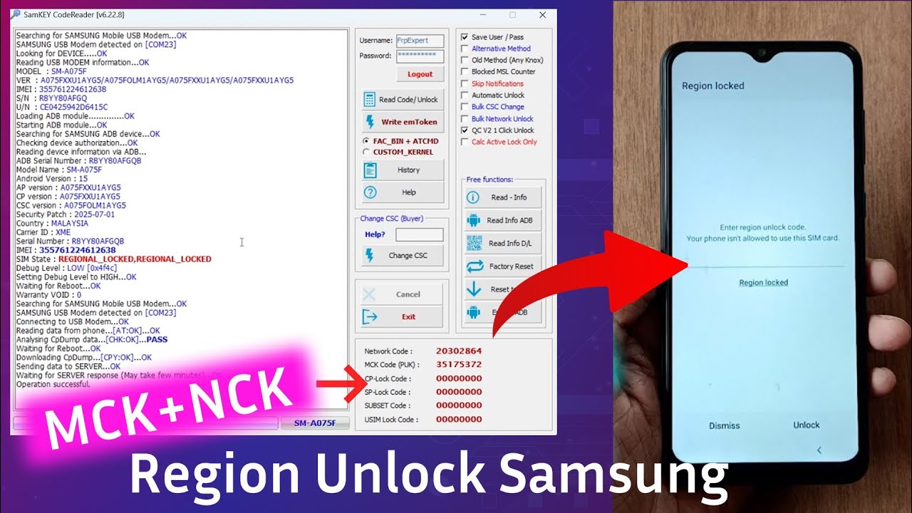 MCK+NCK !! Samsung Region Unlock Code Latest Security All Carrier Support 2026