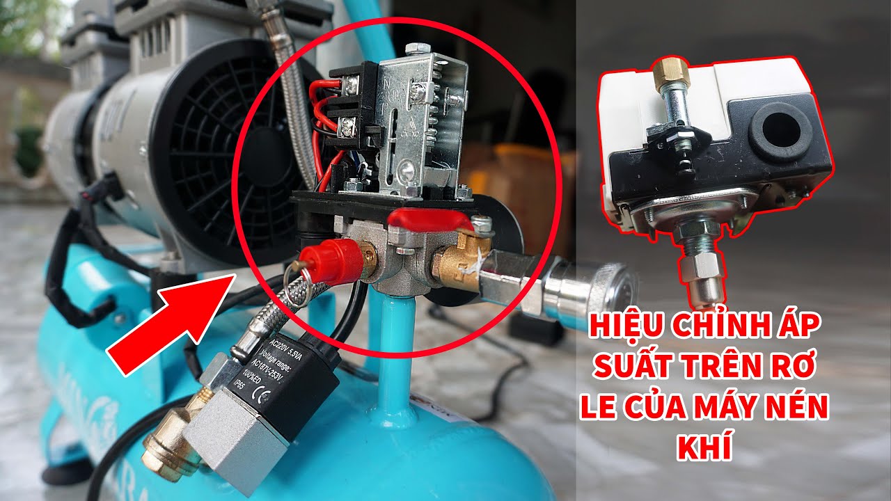 Hướng dẫn đấu nối dây điện và hiệu chỉnh rơ le máy nén khí A-Z (zalo/phone: 0898399925-0935833395)