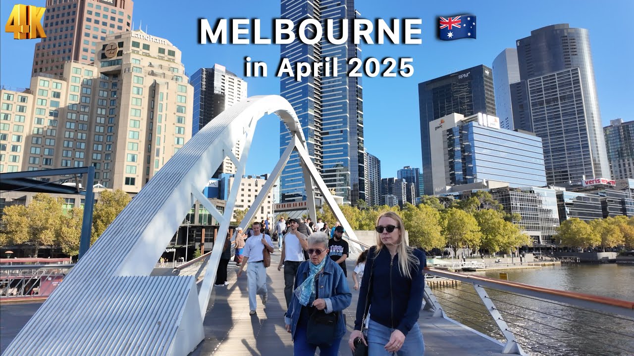 Melbourne Australia Easter Monday Walk in April 2025 4K Video