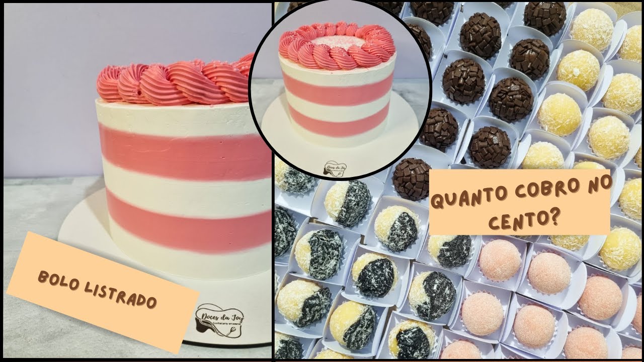 Fiz um bolo listrado e amei + cento de brigadeiro