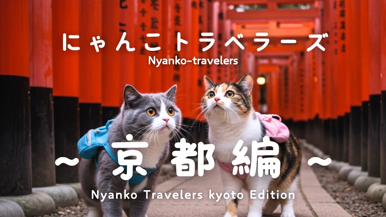 猫たちが京都で歴史さんぽ！伏見稲荷と舞妓気分/Cats Exploring Kyoto: Fushimi Inari & Cultural Delights
