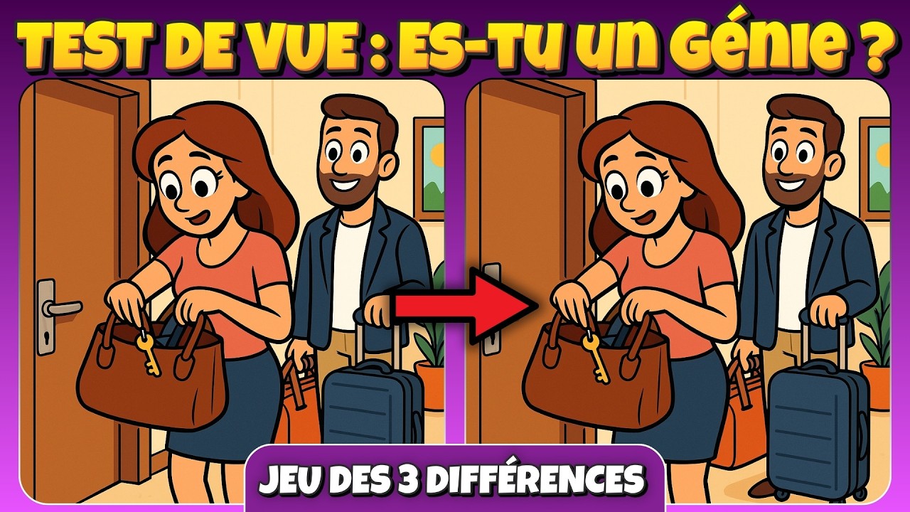 🧩 Trouvez les 3 Différences:  5 Défis de Différences pour entraîner votre cerveau 🧘‍♂️