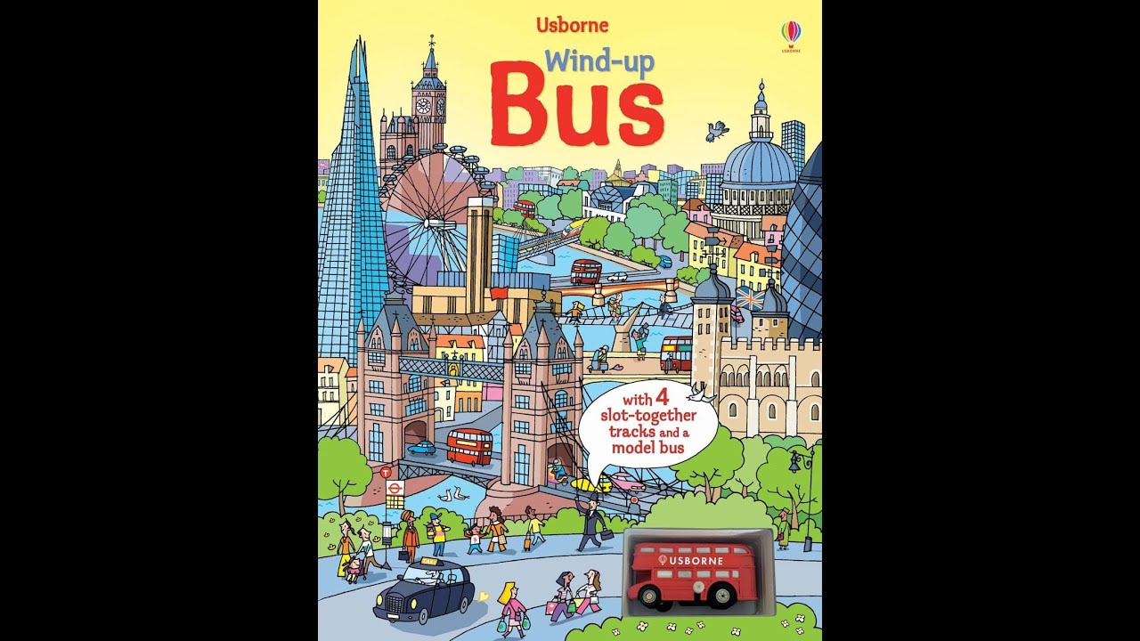 Usborne Wind-up bus book with slot-together tracks