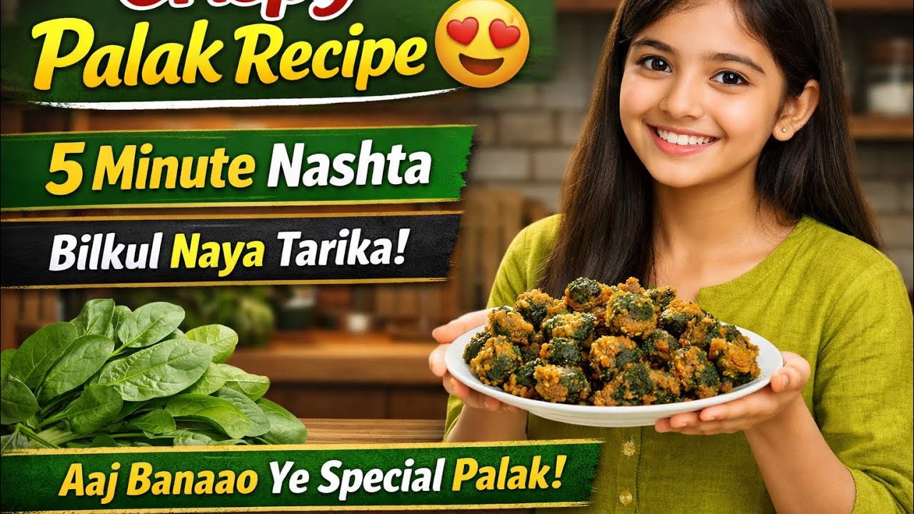 Palak Ki Special Recipe | Bahut Hi Tasty Aur Crispy | Quick Nashta | पालक की स्पेशल रेसिपी 