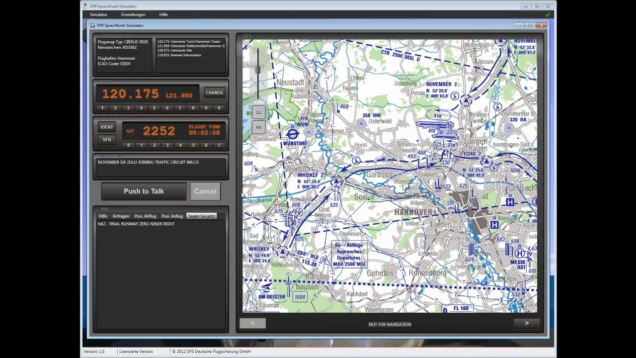 VFR Sprechfunk Simulator - Anflug Hannover