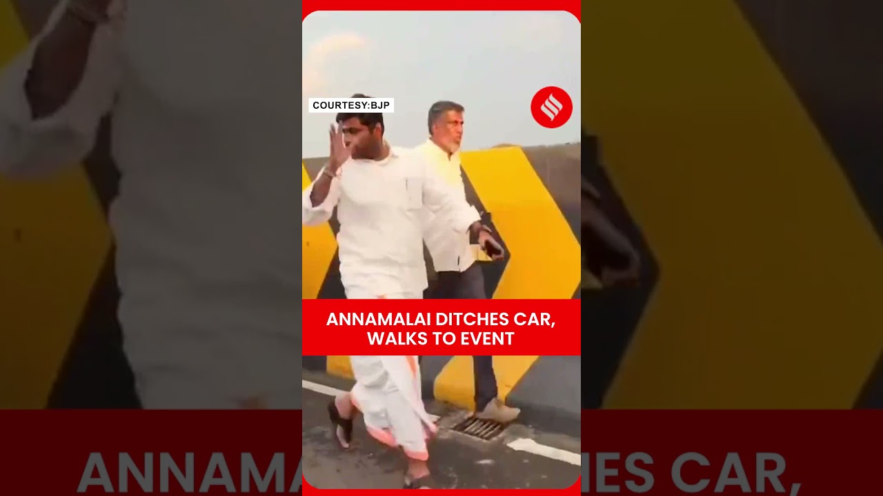 BJP Leader K. Annamalai Walks Amid Heavy Traffic Congestion in Coimbatore