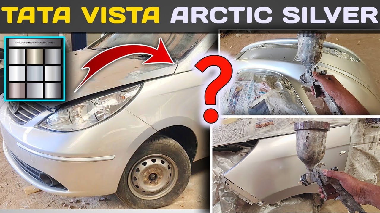 TATA VISTA Silver Color Matching Trick!🎨Fender Bumper Painting Me No Difference #tatavista #silver  
