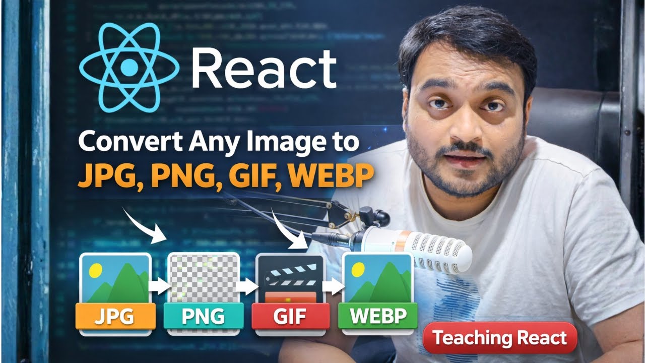 Day-78/100 Buid React IMage Converter JPG PNG WEBP || React NextJS Tutorial for Beginners in Hindi