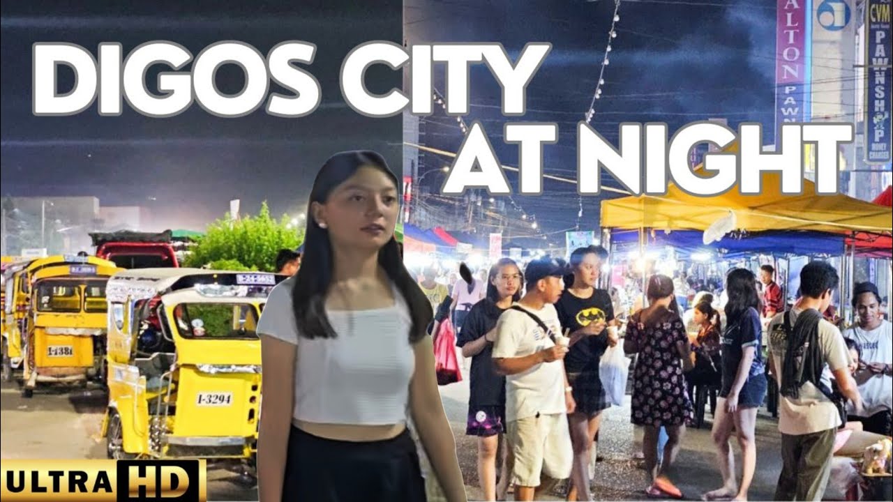 Night Stroll Through Lively Streets Digos City Philippines UHD