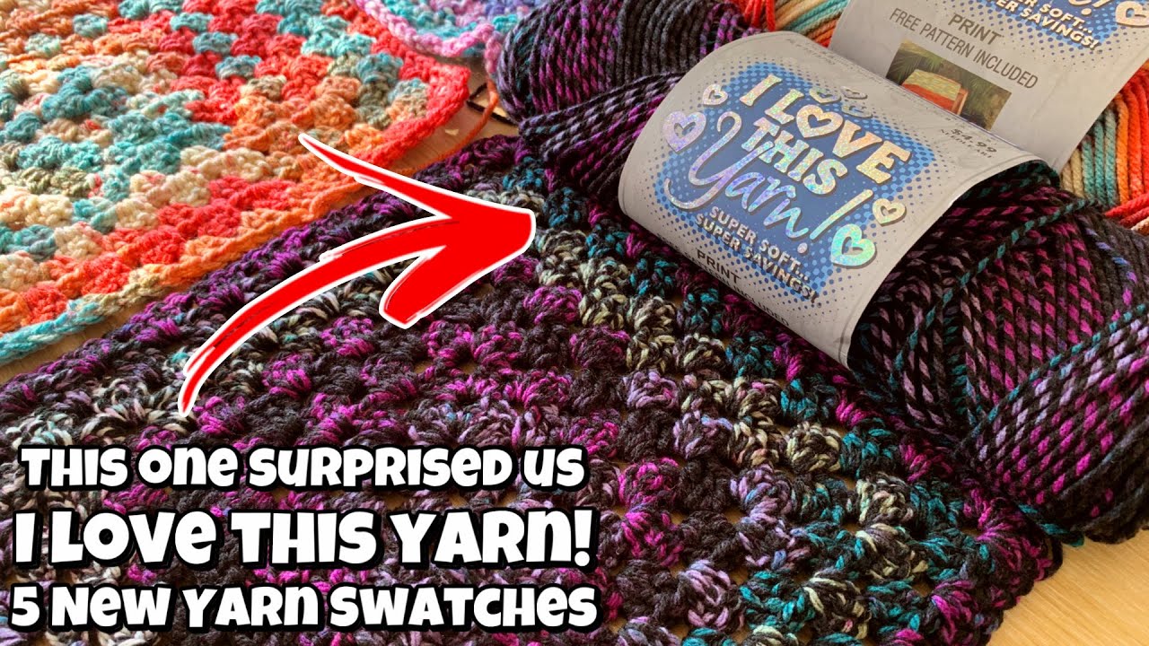 This Yarn Surprised Us! 😍 I Love This Yarn - 5 New Yarn Swatches!  #hobbylobby