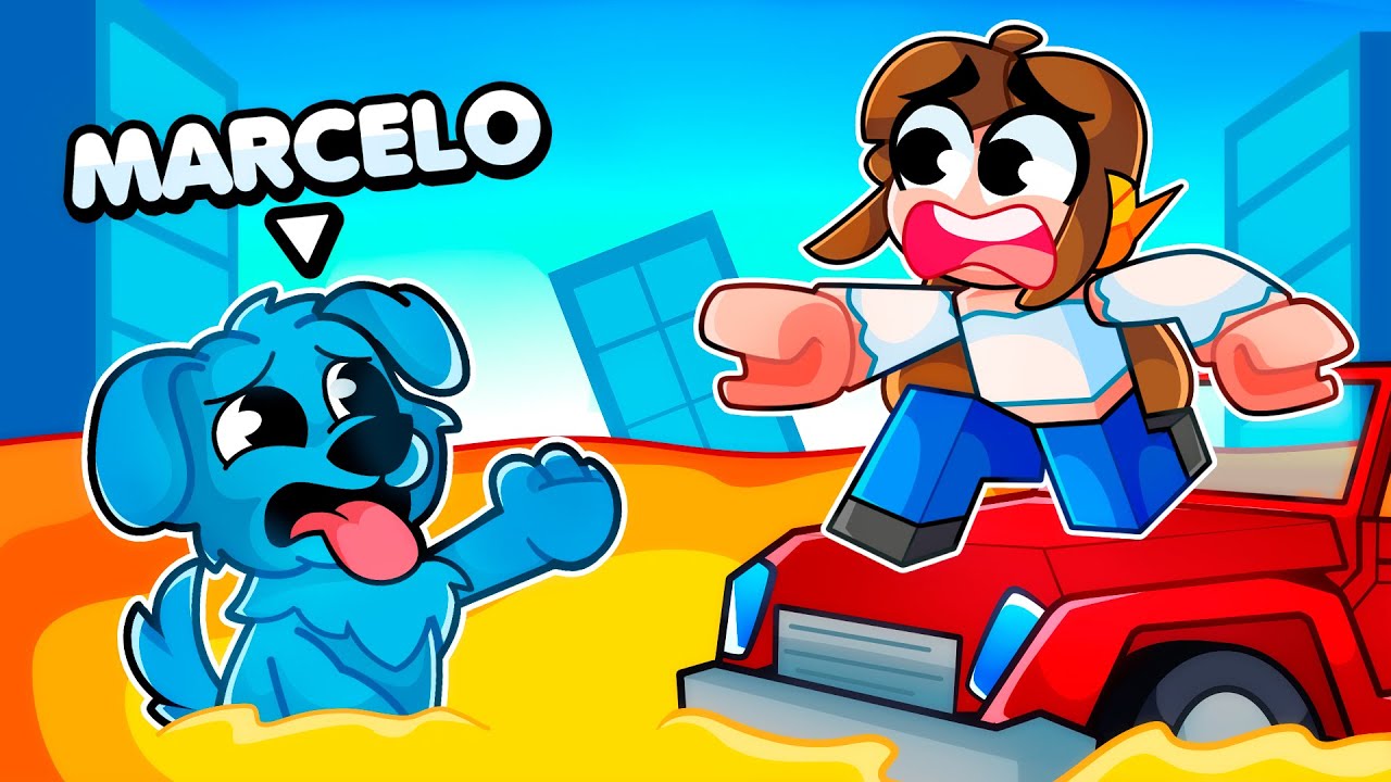 VIREI CACHORRO no CHÃO É LAVA do Roblox!