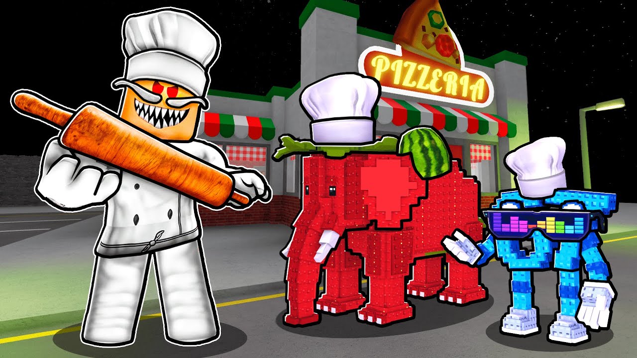Brainrots Escape Papa Pizza's Restaurant in Roblox Obby
