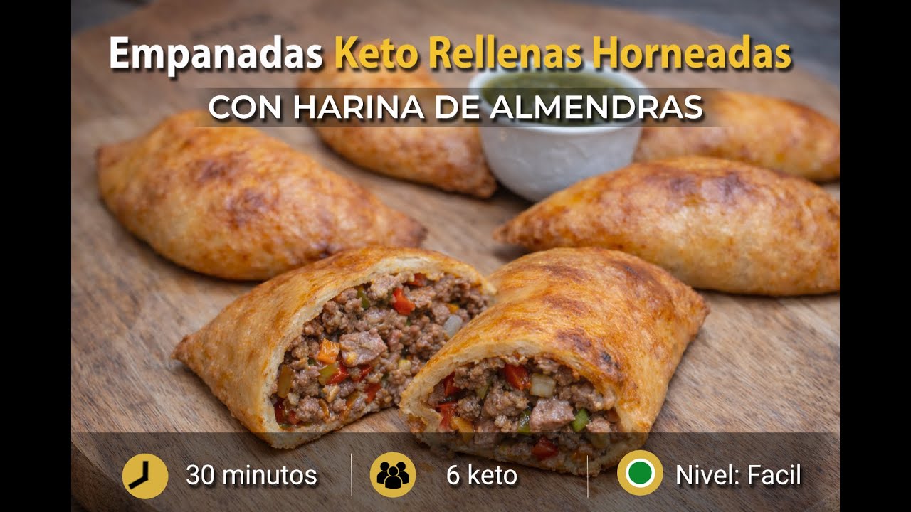 EMPANADAS KETO RELLENAS (harina de almendras) SUPER DELICIOSAS PARA PERDER PESO