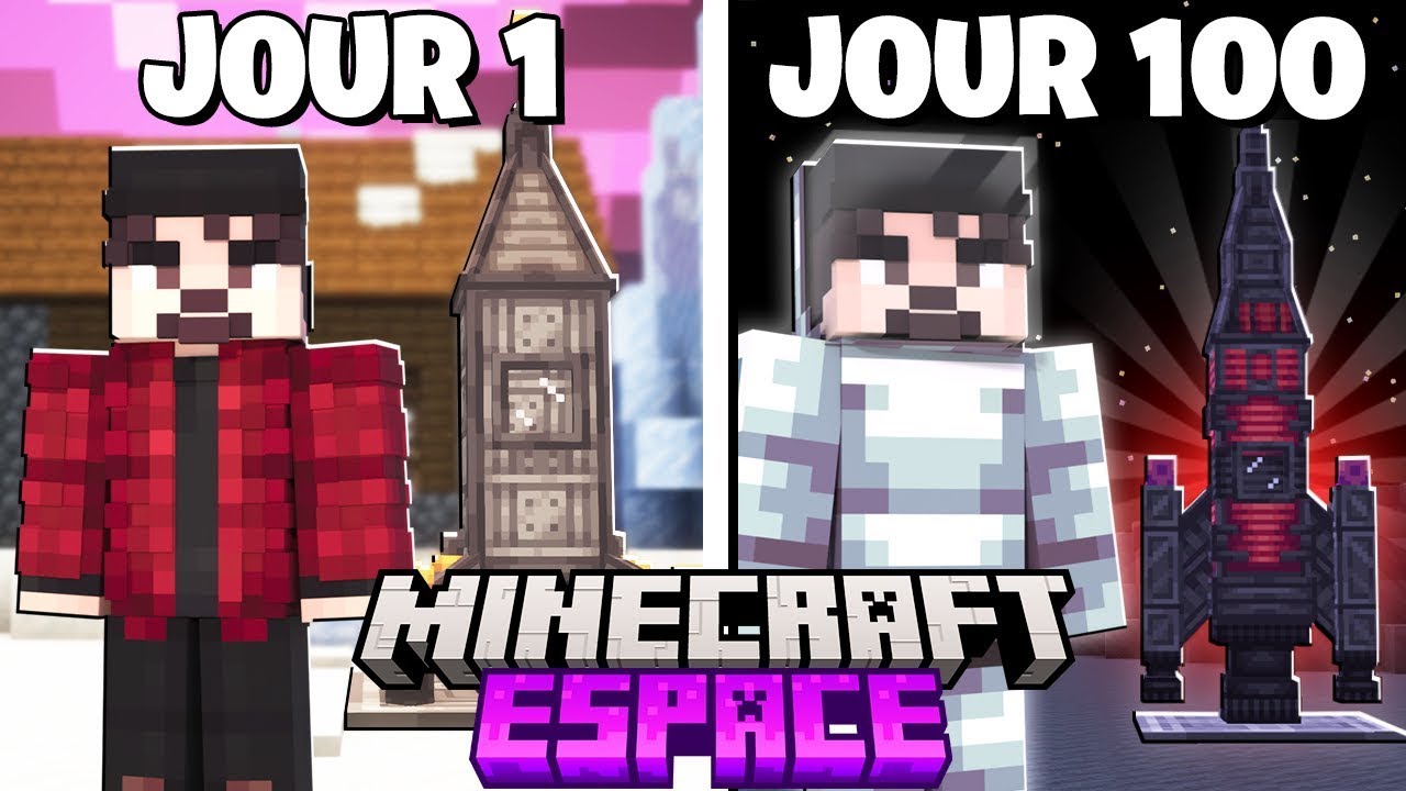 J'ai Survécu 100 JOURS en tant qu'Astronaute sur Minecraft Hardcore !