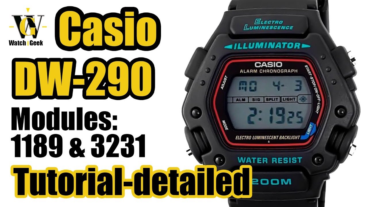 Casio DW-290 - module 3131 & 1189 - tutorial on how to setup and use all the functions