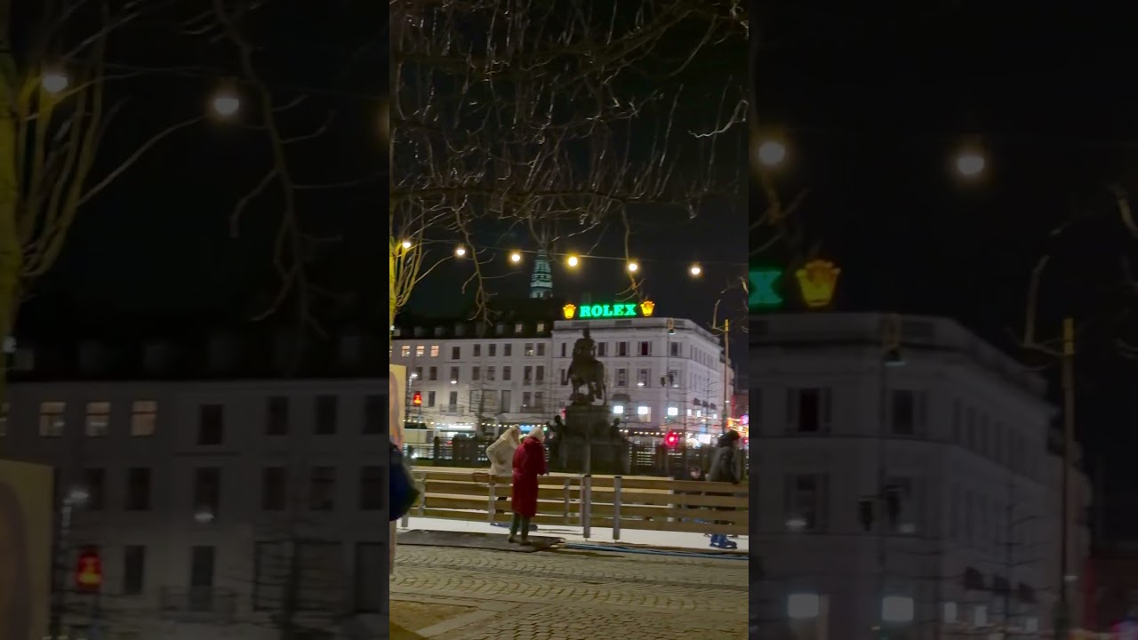Ice Skating in Konges Nytorv, Copenhagen, Denmark.