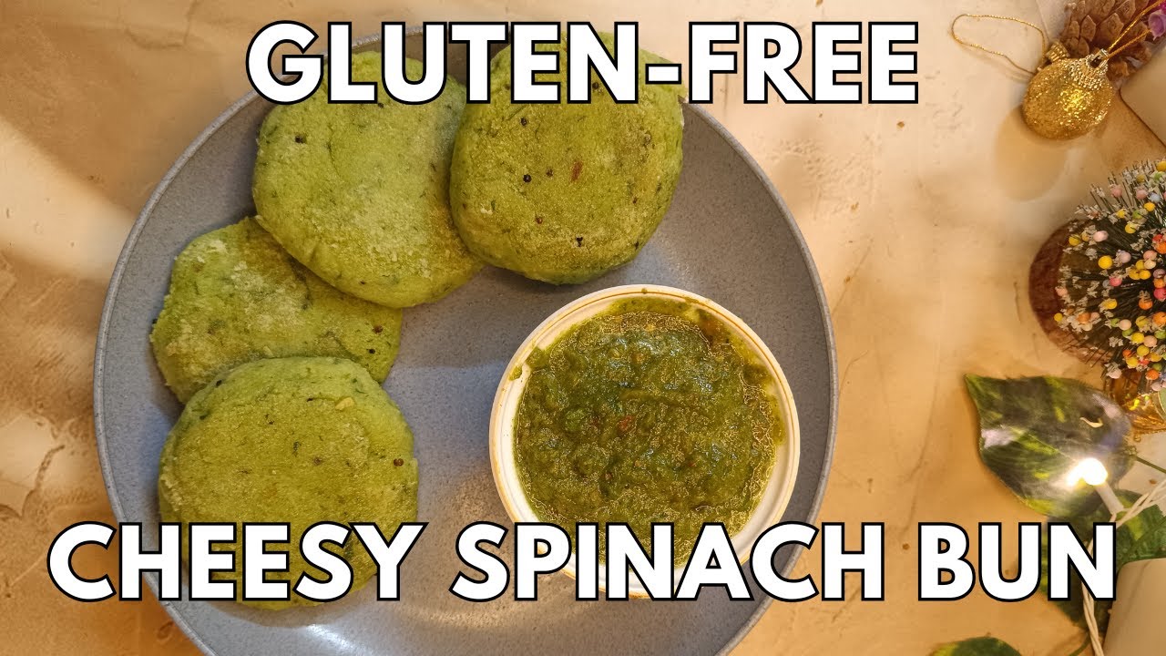 Gluten-Free Vegan Palak Cheesy Bun | Iron-Rich Healthy Snack | सुपर हेल्दी पालक चीज़ी बन 