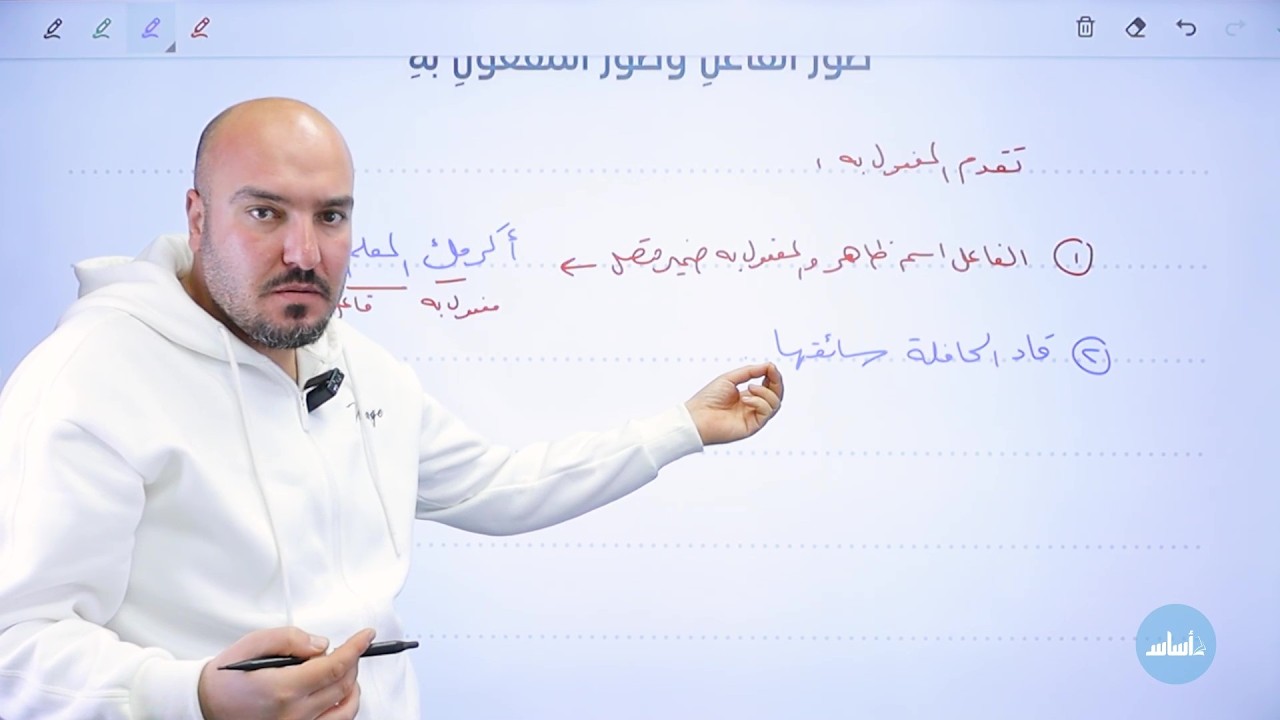 مراجعة امتحان الشهر الأول + حل نموذج الامتحان - عربي ثامن / الأستاذ إبراهيم حجاج