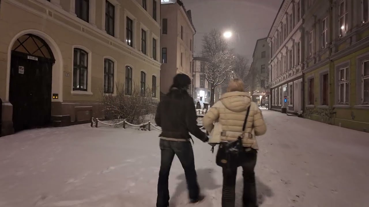 Oslo NIGHT SNOW STORM Walk 🇳🇴 Nightlife & Snowy City Streets | Norway 4K SNOW Night Tour 🇳🇴🇳🇴