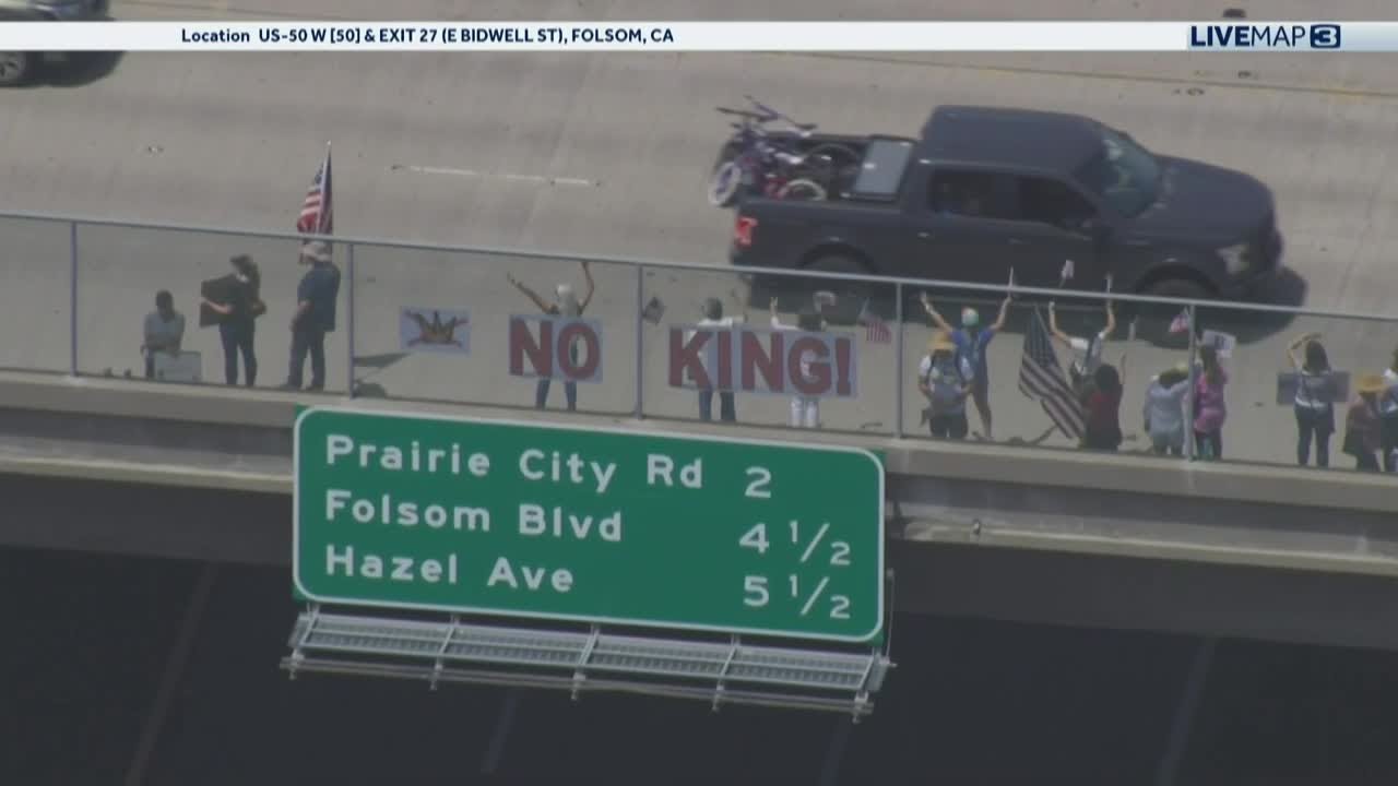 'No Kings' protest | View over Folsom