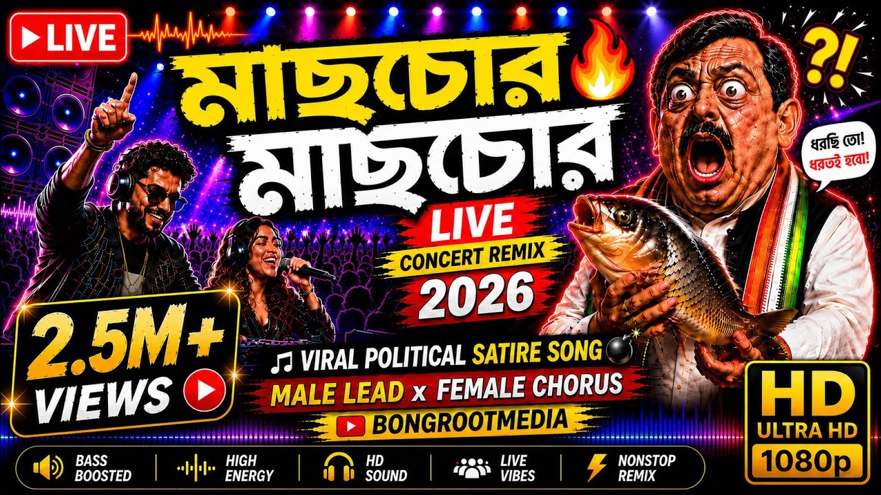 মাছচোর মাছচোর 🔥Mach Chor |  Live Concert Remix 2026 | Viral Political Satire Song 💣  | Bengali Dj