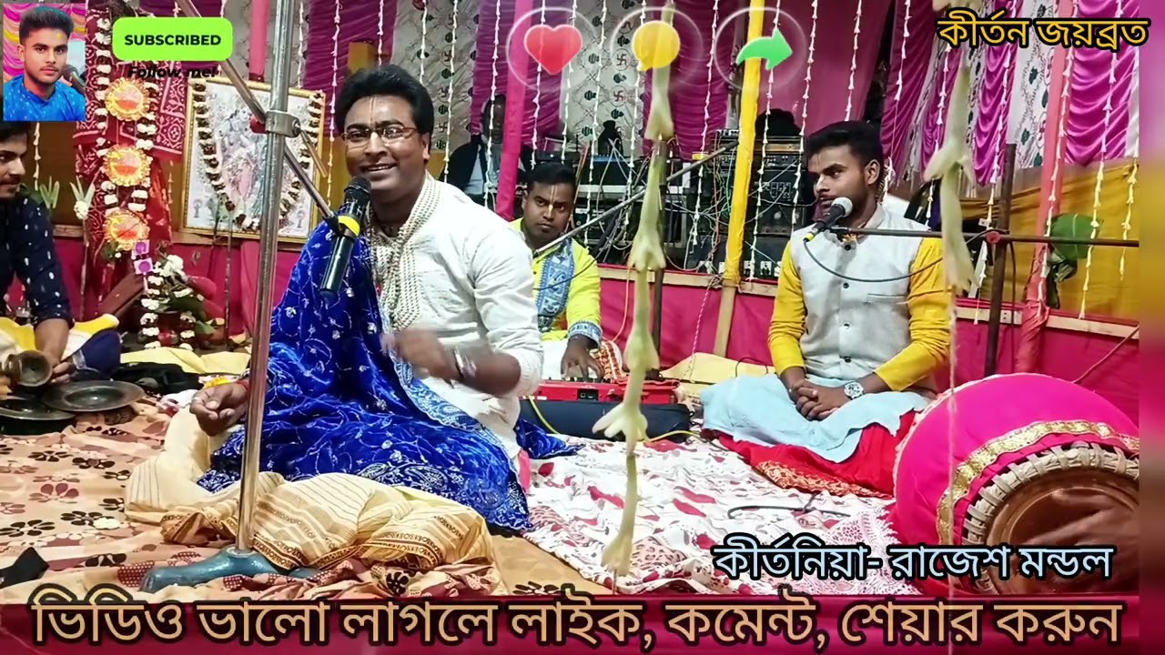 কীর্তনআচার্য কৃষ্ণপদ হালদারের টু কপি শীর্ষ কীর্তনিয়া রাজেশ মন্ডলের অপূর্ব বন্দনা শ্রবণ করুন।#vairal 