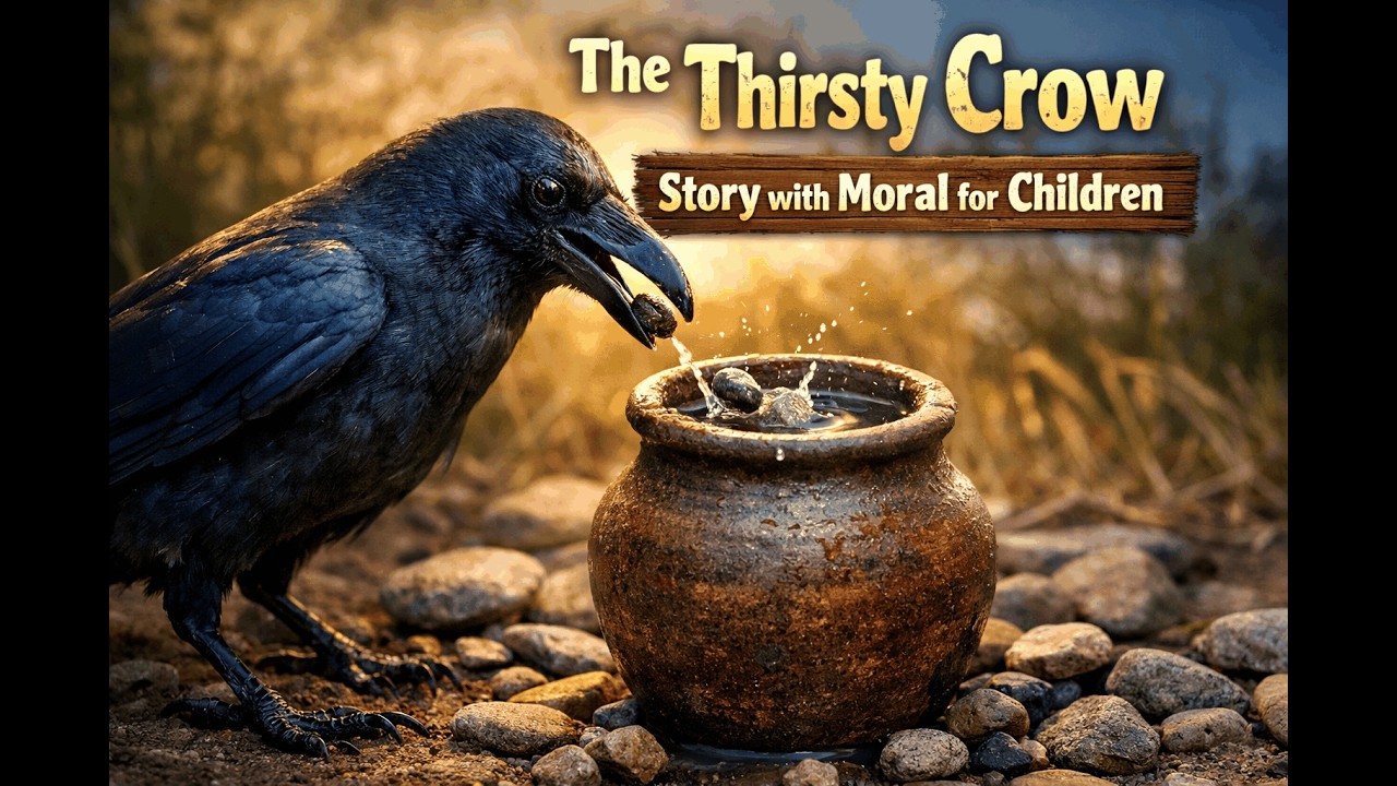 The Thirsty Crow Story with Moral for Children