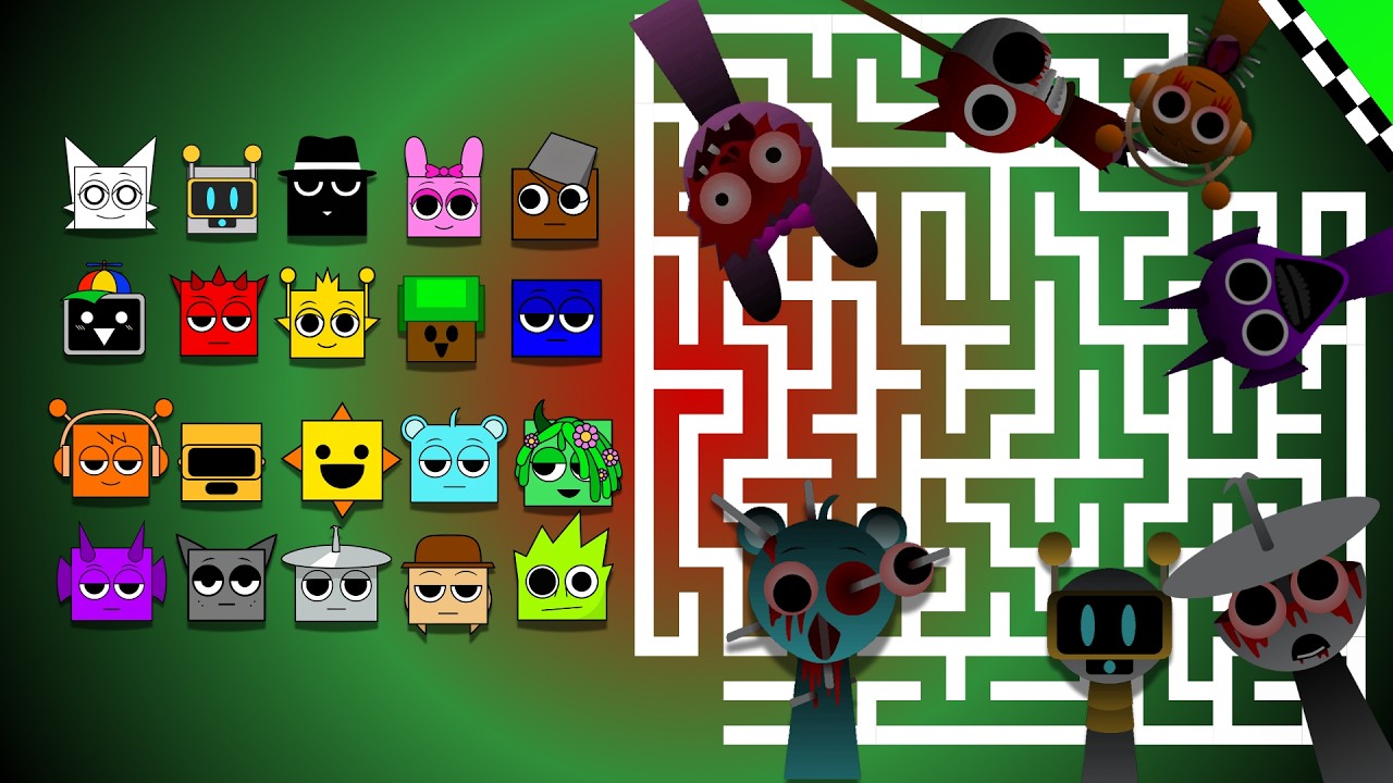 Sprunki Horror Maze Race - Phase 1