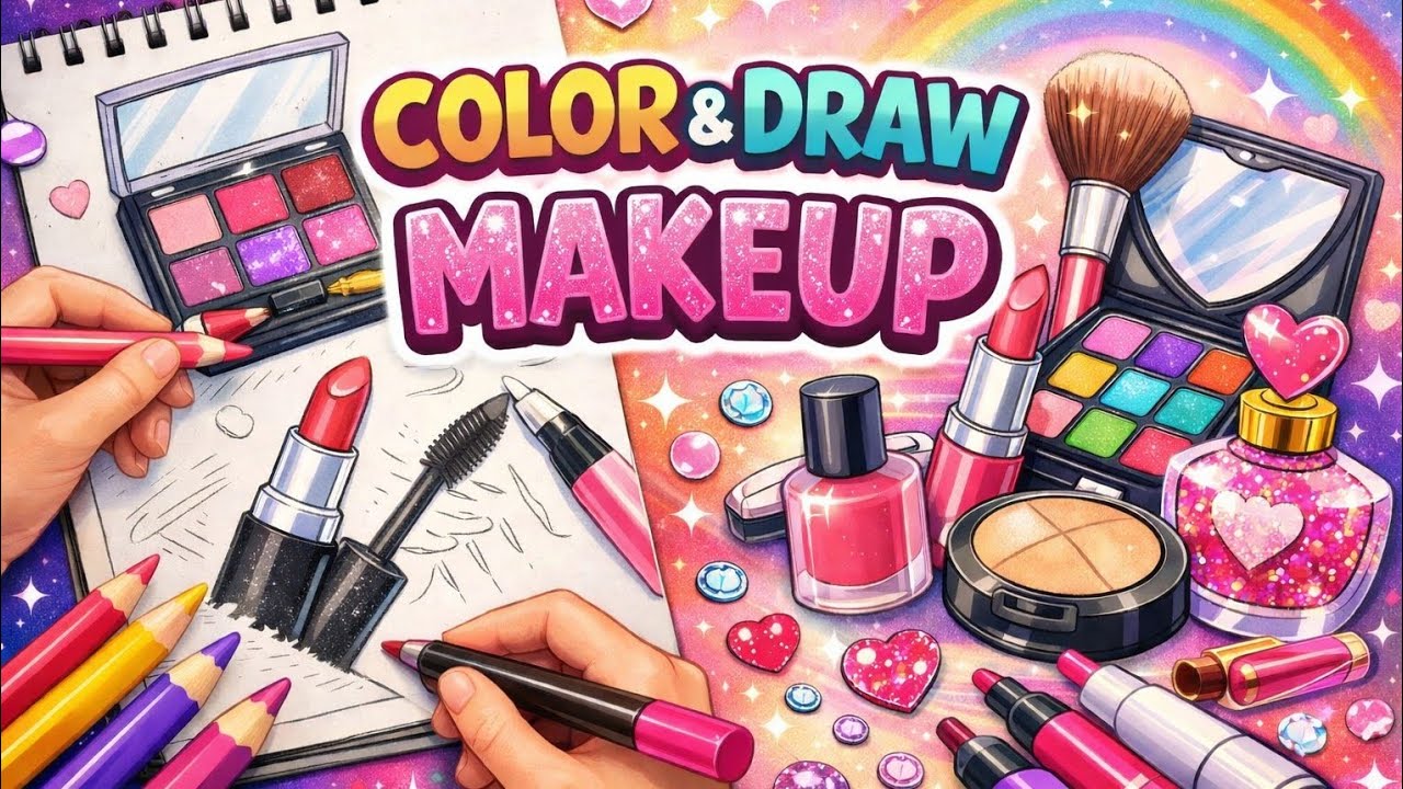 Drawing And Coloring Makeup 💄 💅 🌈 💋 👁 🖌 Drawing For Kids