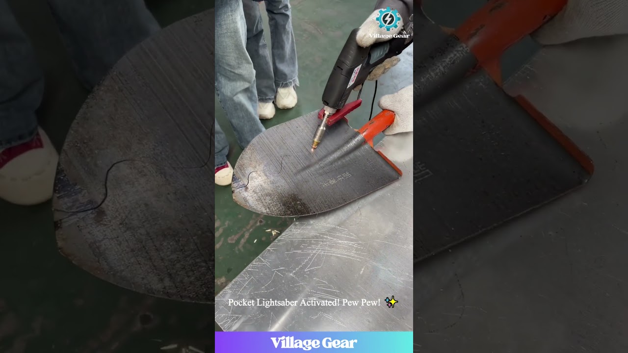 REAL Laser Lightsaber?! 🔥 Cutting Steel Shovel Like Butter! 🤯 #laser #lightsaber #gadget #amazing