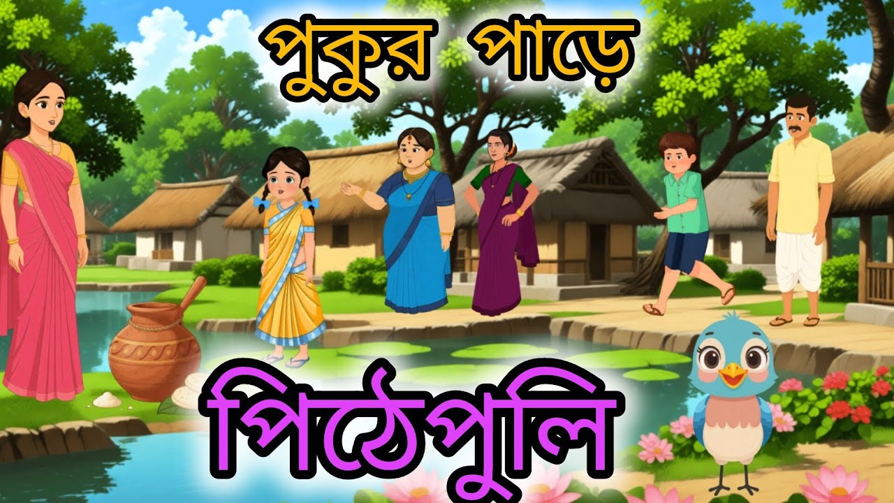 পুকুরপাড়ে পিঠেপুলি।। রূপকথার গল্প। মজার গল্প। বাংলা কার্টুন। ঠাকুরমার ঝুলির গল্প। পিঠেপুলি উৎসব।