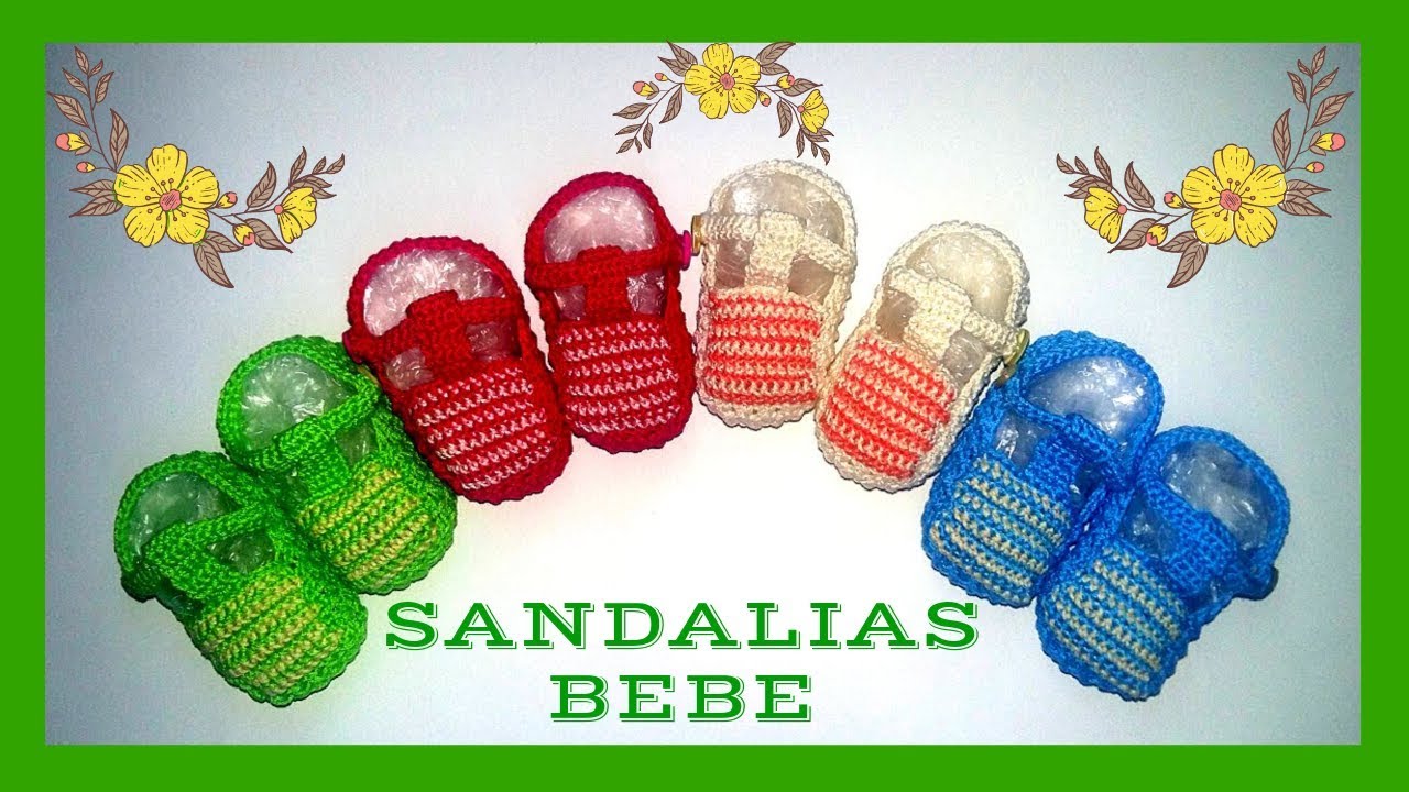 SANDALIAS a #crochet o ganchillo para bebé (Recién Nacido) tutorial paso a paso. Moda a Crochet