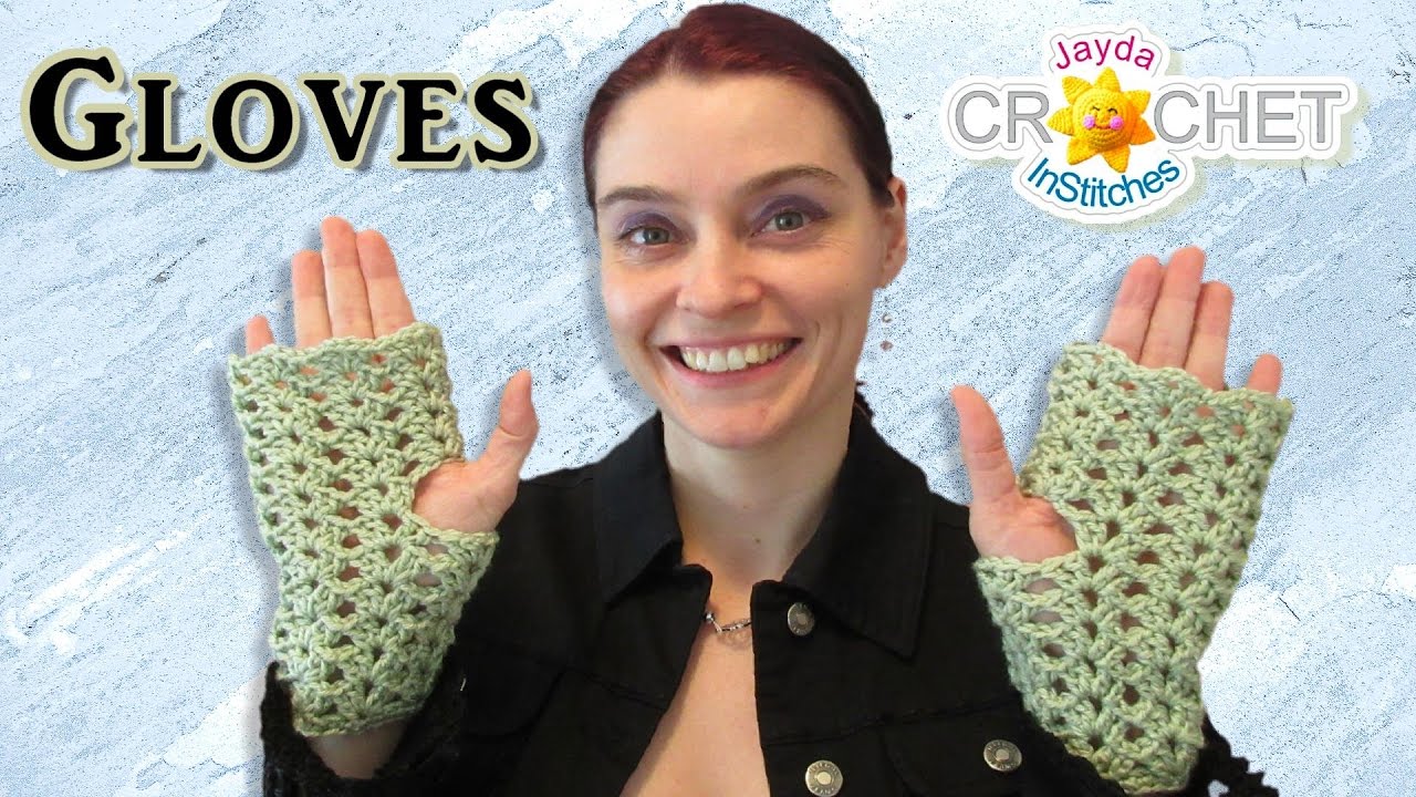 Lacy Fingerless Gloves Split Shell Stitch Crochet Pattern & Tutorial