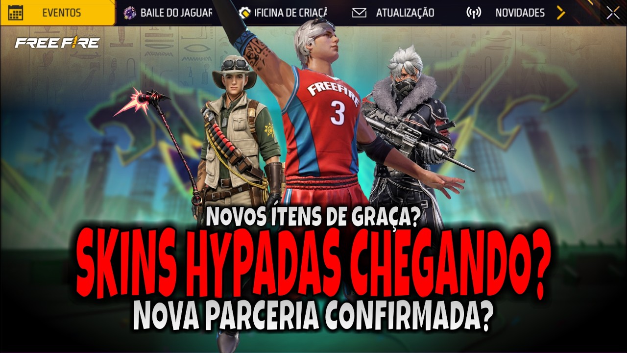 🚨URGENTE! DUNK MASTER E AVENTUREIRO CHEGANDO?! + NOVA PARCERIA E ÍTENS GRÁTIS | NOVIDADES FREE FIRE