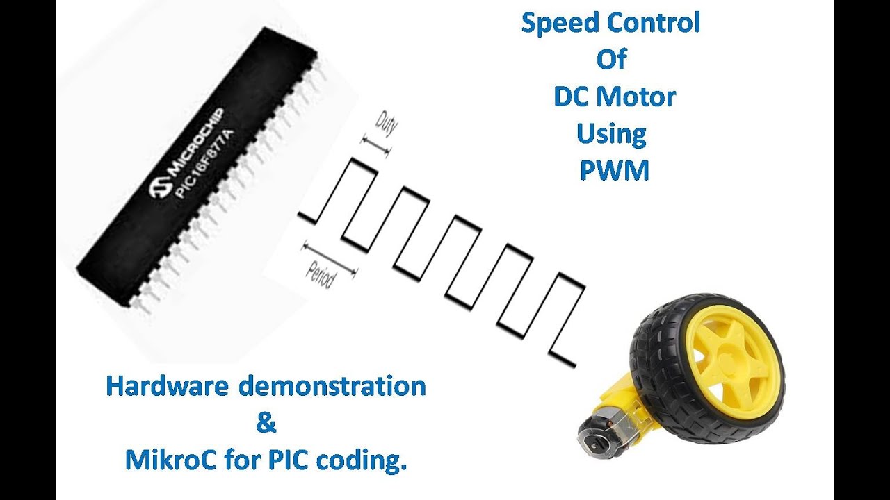 PIC16F877A based DC motor speed control using PWM pin. Hardware demonstration and MikroC Coding.