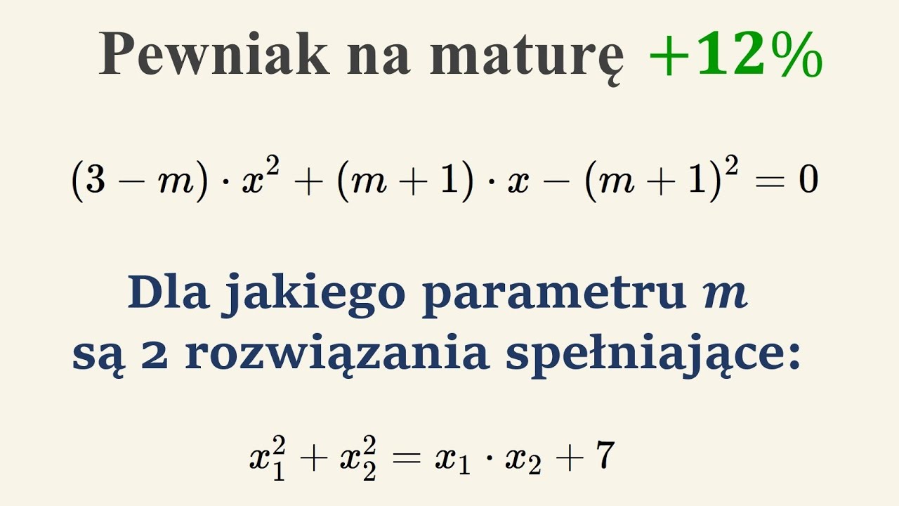 Pewniak na rozszerzenie - 6 punktów - równanie z parametrem