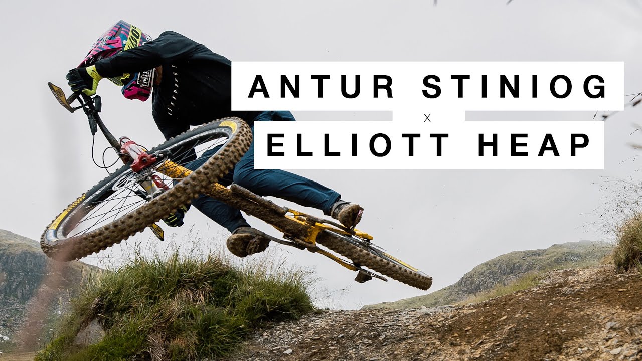 Elliott Heap styles down Antur Stiniog Bike Park on his Trail Bike